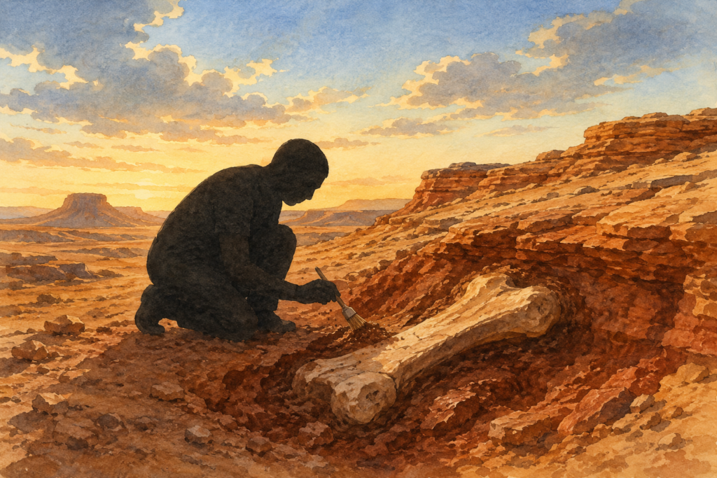 Paleontólogo excavando fósil de dinosaurio — así descubrimos cómo eran los dinosaurios - mundodinos.com