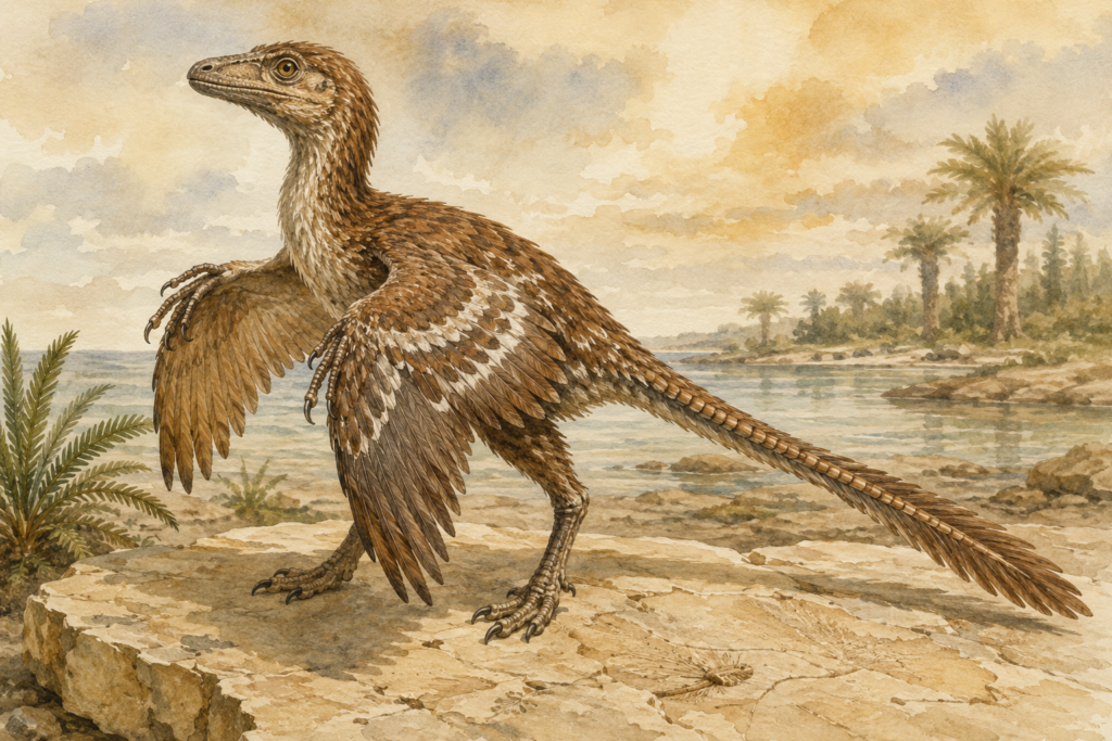 Reconstrucción de Archaeopteryx, la especie transicional entre dinosaurios terópodos y aves - mundodinos.com